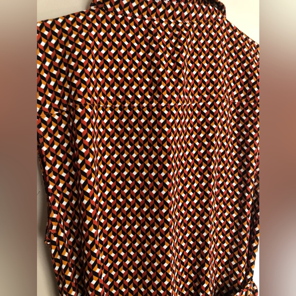 NWT  MICHAEL KORS Robust Rust Black & White Pattern Dress  Size M Sangria $84 - Picture 4 of 4